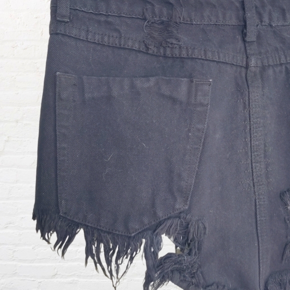 One teaspoon micro mini distressed black denim skirt - Picture 6 of 8
